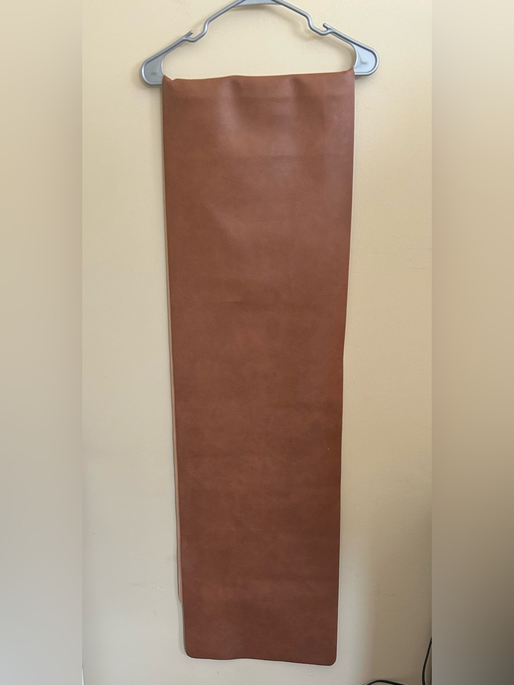 Brown Faux Leather Panel/ Table Runner